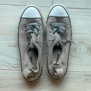 Grey and white womens converse used condition
